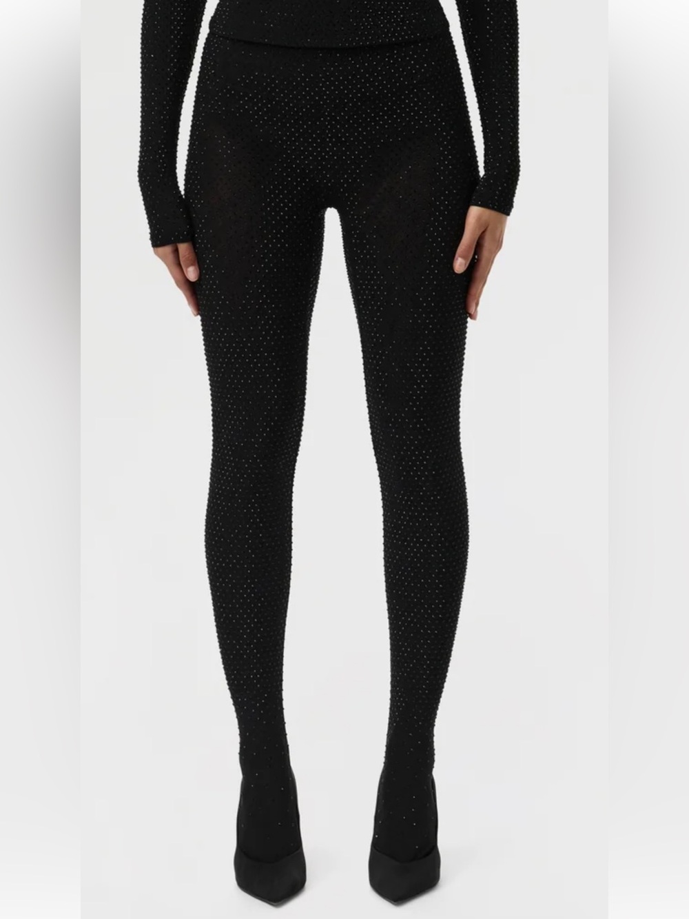 Naked Wardrobe CRYSTAL CLOSED TOE LEGGINGS
